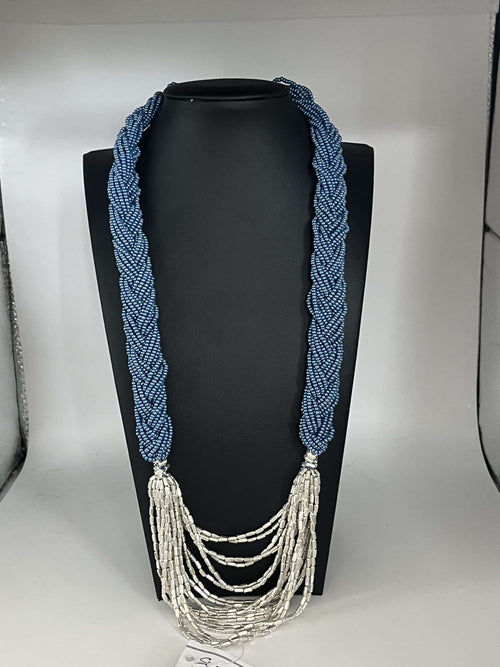 Aid Through Trade Nepal Braided Hema Necklace Twilight Silver