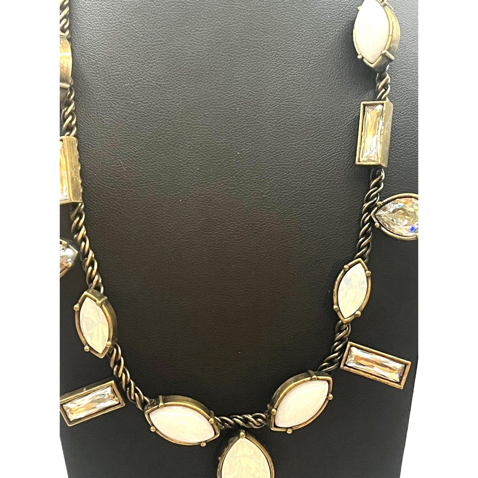 Silpada Quartz 'Crystal Clear' Swarovski Brass Necklace And Earrings