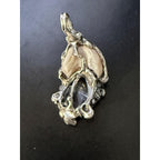 Rare Nadine Leo Mississippi River Pearl Co Sterling Pearl Aquamarine Pendant