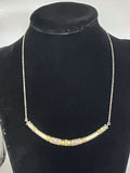 Silpada Sterling Etched Brass "Canyon Dreams" CZ Curved Necklace