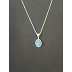 Sterling silver Australian boulder black opal pendant necklace