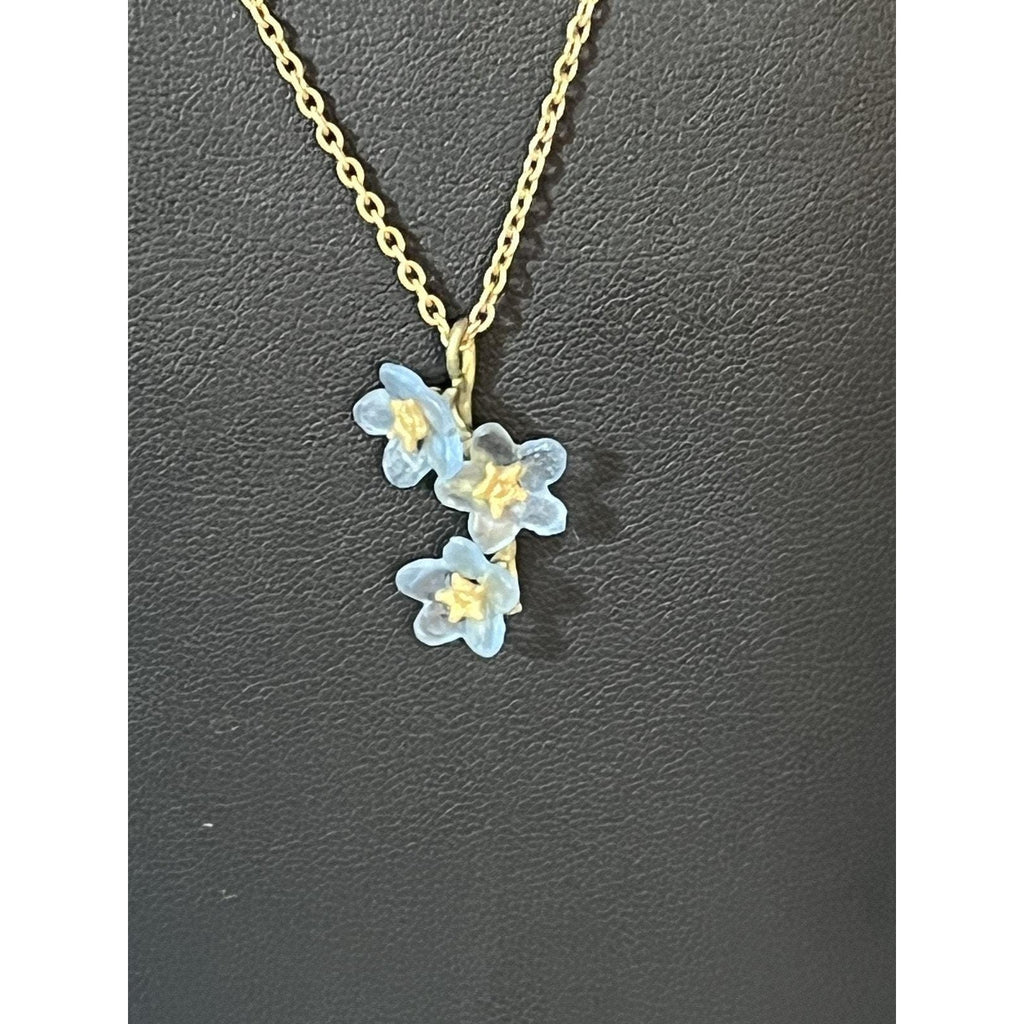 Michael Michaud Forget Me Not Triple Flower Pendant Necklace
