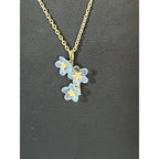 Michael Michaud Forget Me Not Triple Flower Pendant Necklace