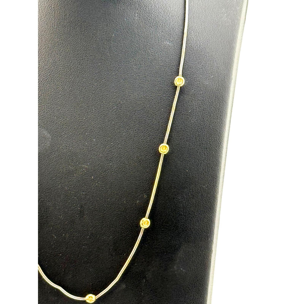Sterling Silver and Brass Disc Necklace