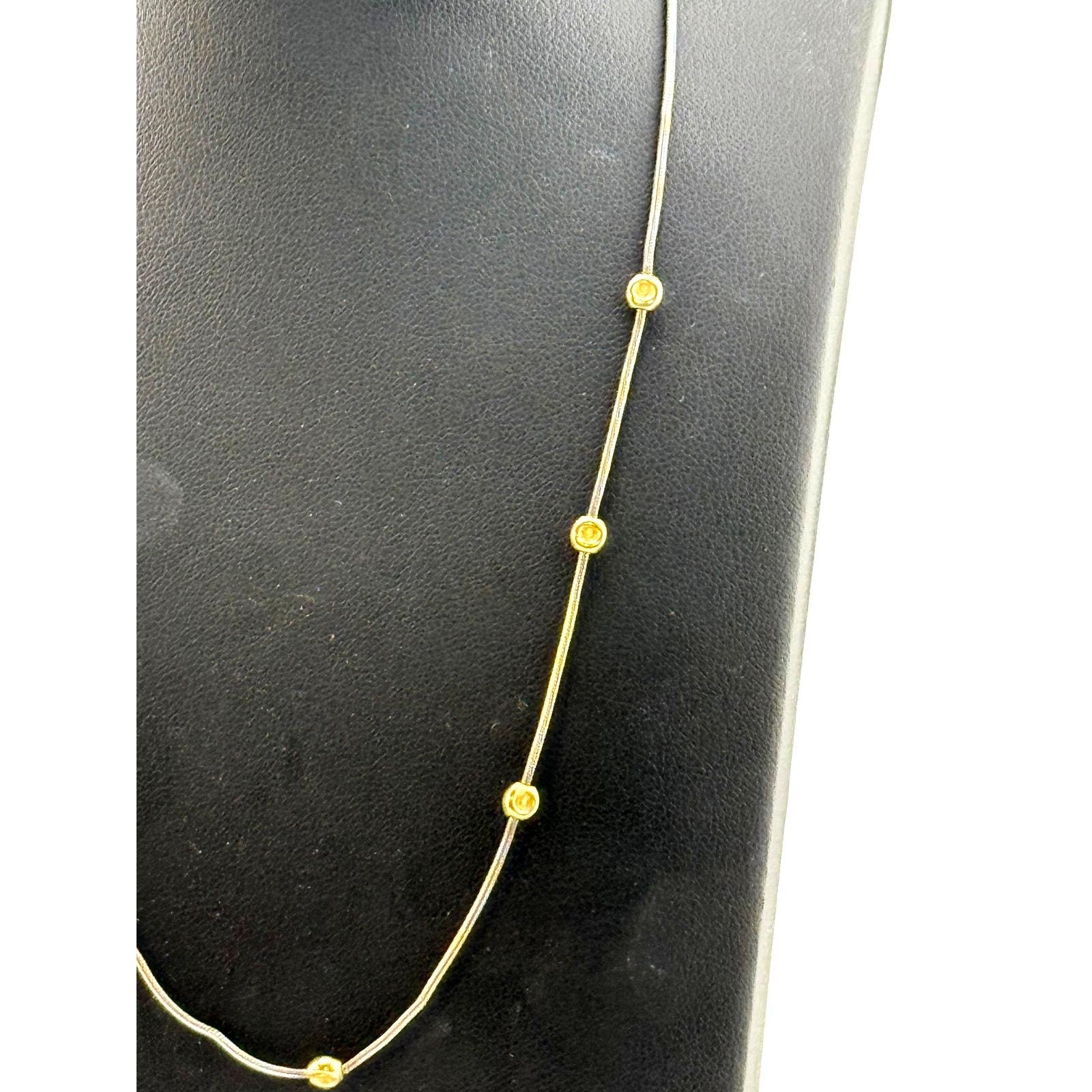 Sterling Silver and Brass Disc Necklace