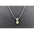 Vintage 925 Italy Sterling Silver Gemstone Pendant Necklace