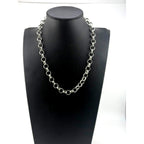 VB&Co Chunky Matte Silver Rolo Layering Necklace