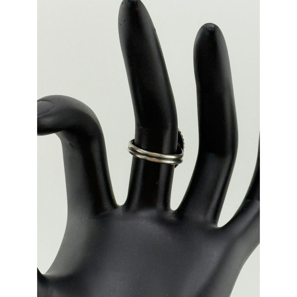 Navajo Handmade Sterling Silver Black Onyx Band Ring Byron Begay Size 6.75