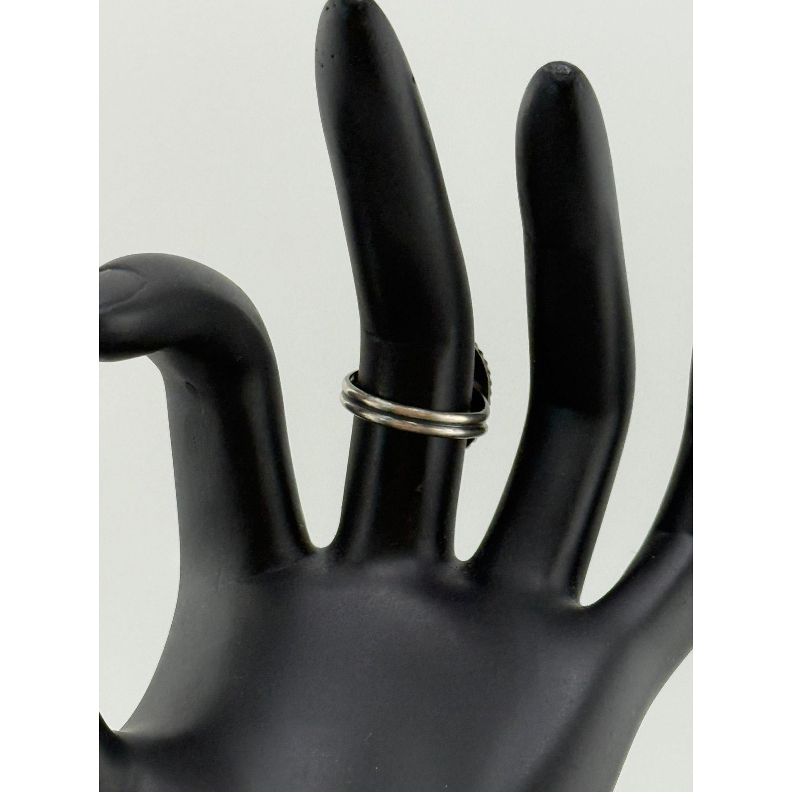 Navajo Handmade Sterling Silver Black Onyx Band Ring Byron Begay Size 6.75