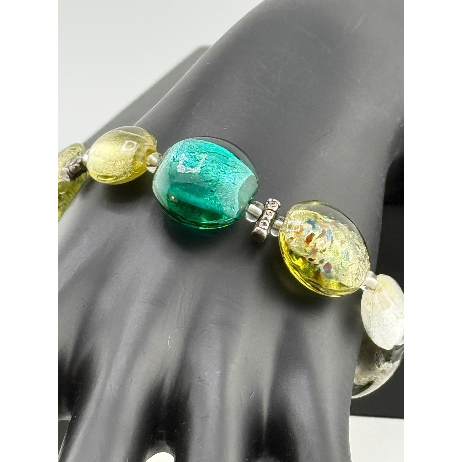 Silpada Multi-Color Foiled Glass Bead Stretch Bracelet