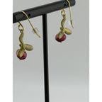 Michael Michaud Cranberry Dangle Wire Earrings