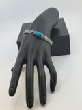 Navajo Turquoise Cabochon Bracelet Signed M Spencer