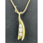 Michael Michaud Three Pearl Pea Pod Pendant Necklace