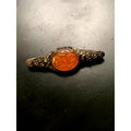 Vintage Carved Carnelian Sterling Silver Brooch