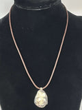 Silpada Sterling Dome Hammered Pendant Brown Leather Necklace