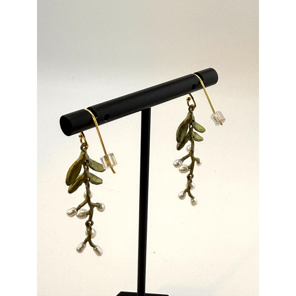 Michael Michaud Garden Vine Long Dangle Wire Earrings