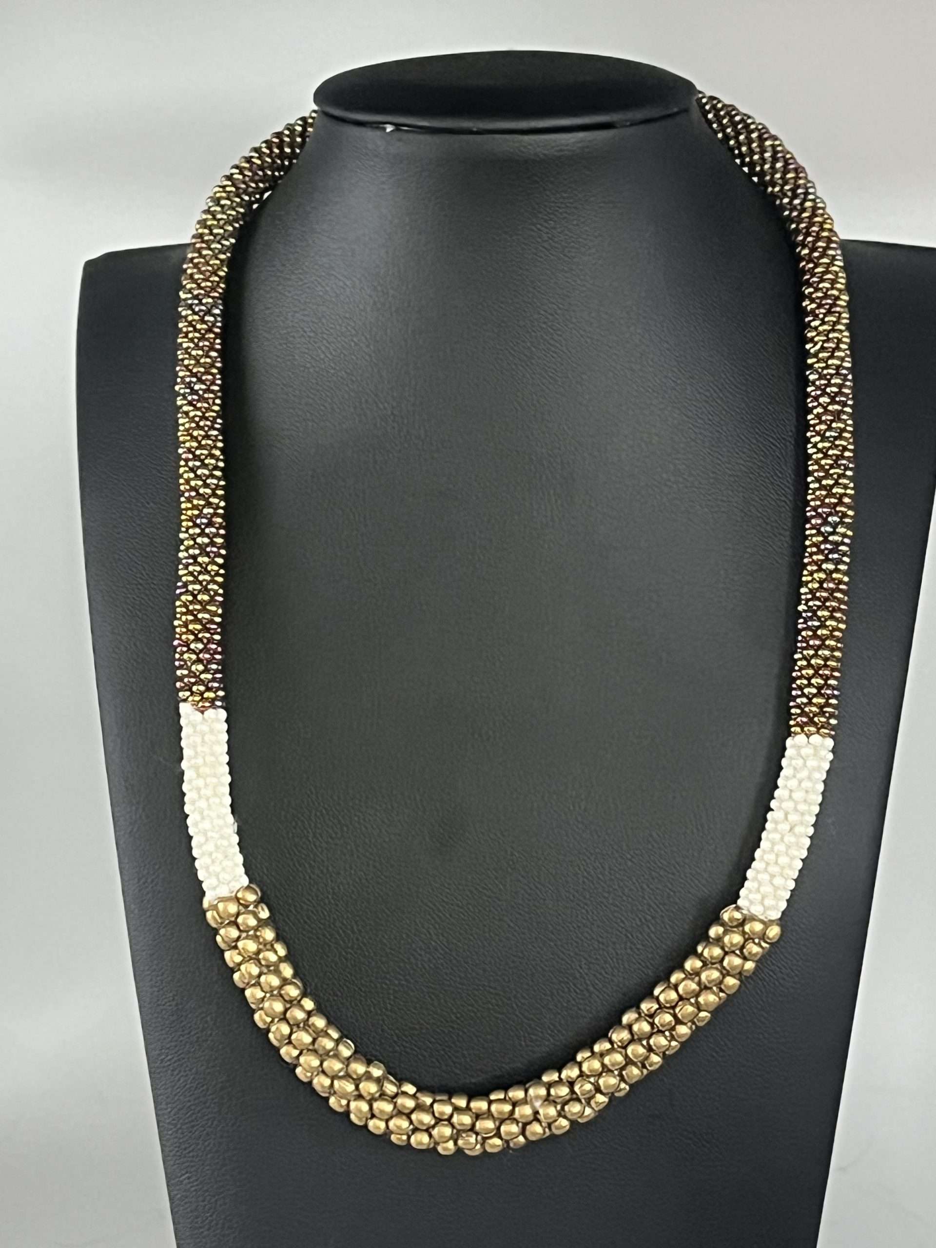 Aid Through Trade Nepal Beaded Necklace Brass and Glass