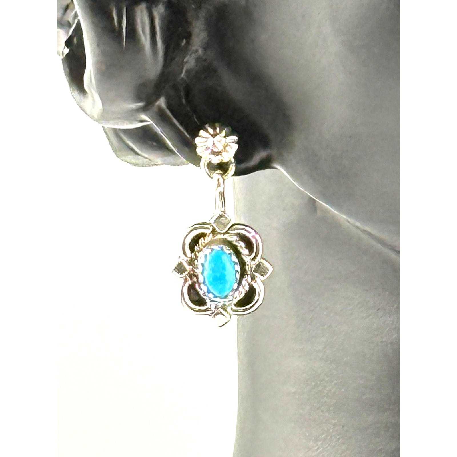 Adelarae Yazzie Navajo Sterling Kingman Earrings