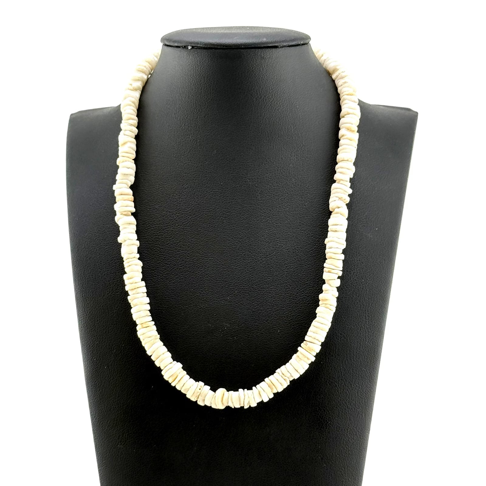 Vintage 925 Sterling Screw Clasp Puka Shell Choker Necklace