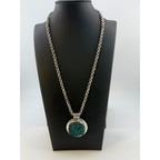 Vintage Abalone Swirl 925 Sterling Silver Pendant Necklace