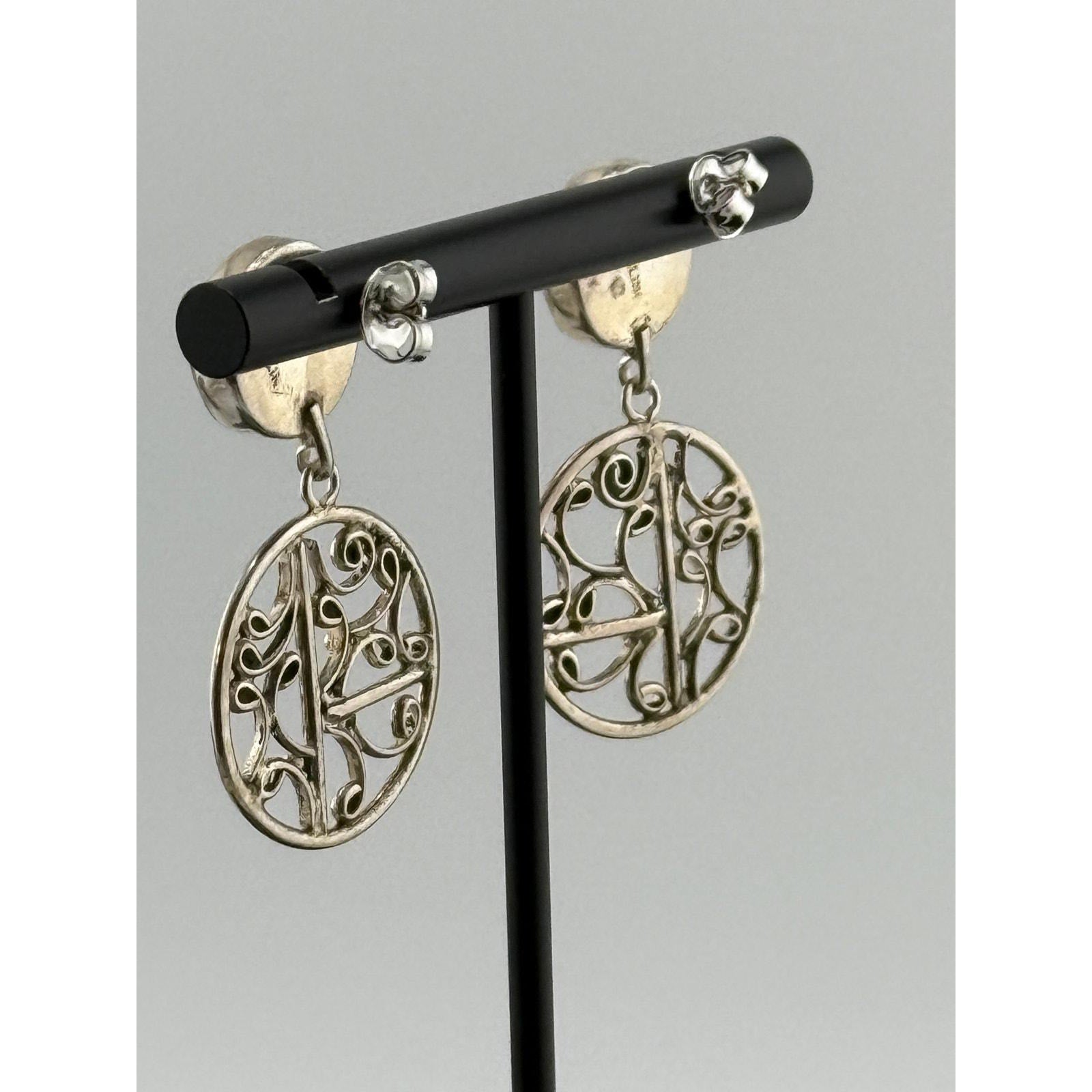 Vintage Navajo Etta Endito Rhodochrosite SS Earrings