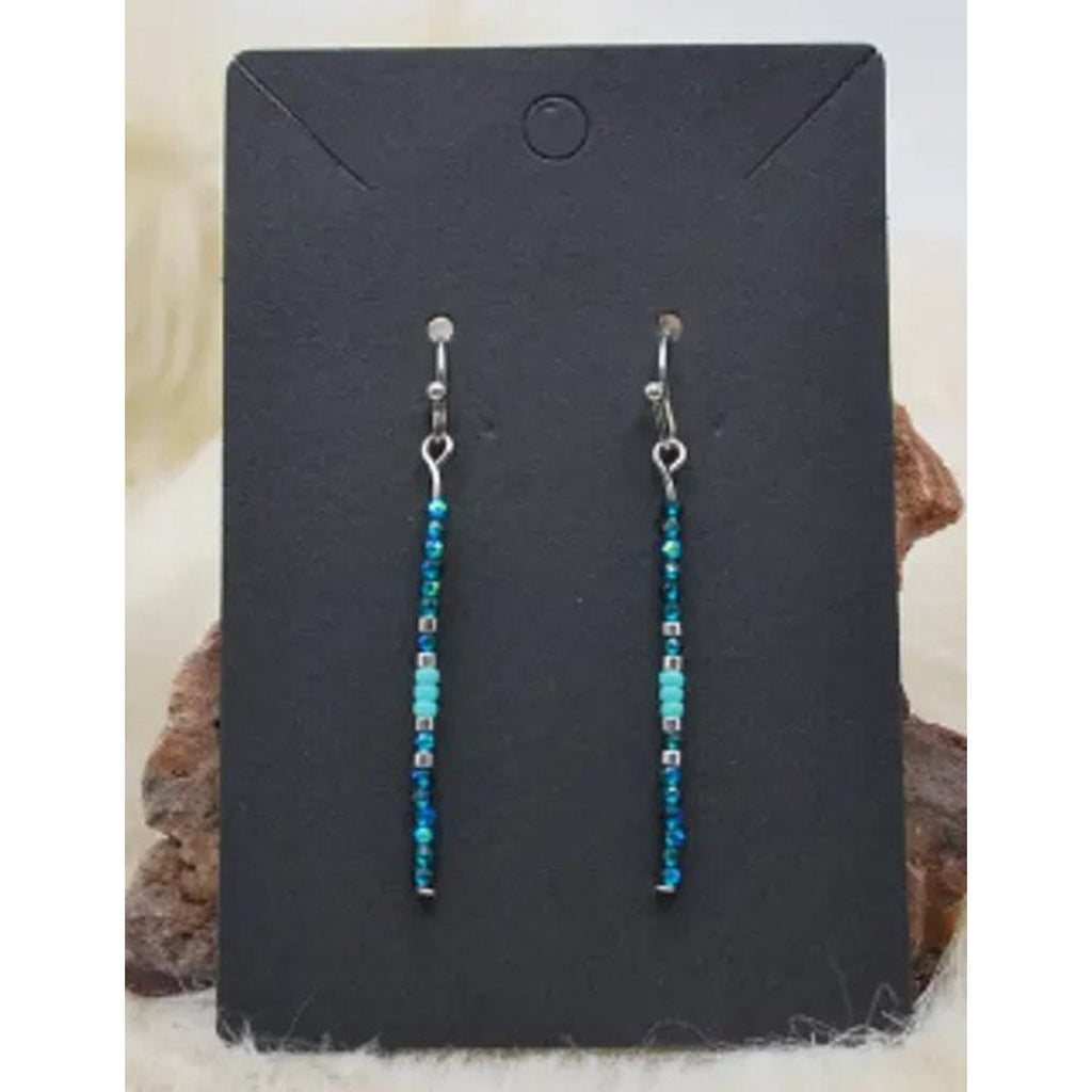 Native American Chippewa Ojibwe Ombré Dangle Earrings