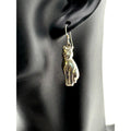 Vintage 925 Sterling Silver Cat Dangle Earrings