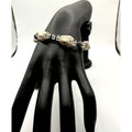 Vintage 925 Sterling Silver Howlite Beaded Bangle Bracelet
