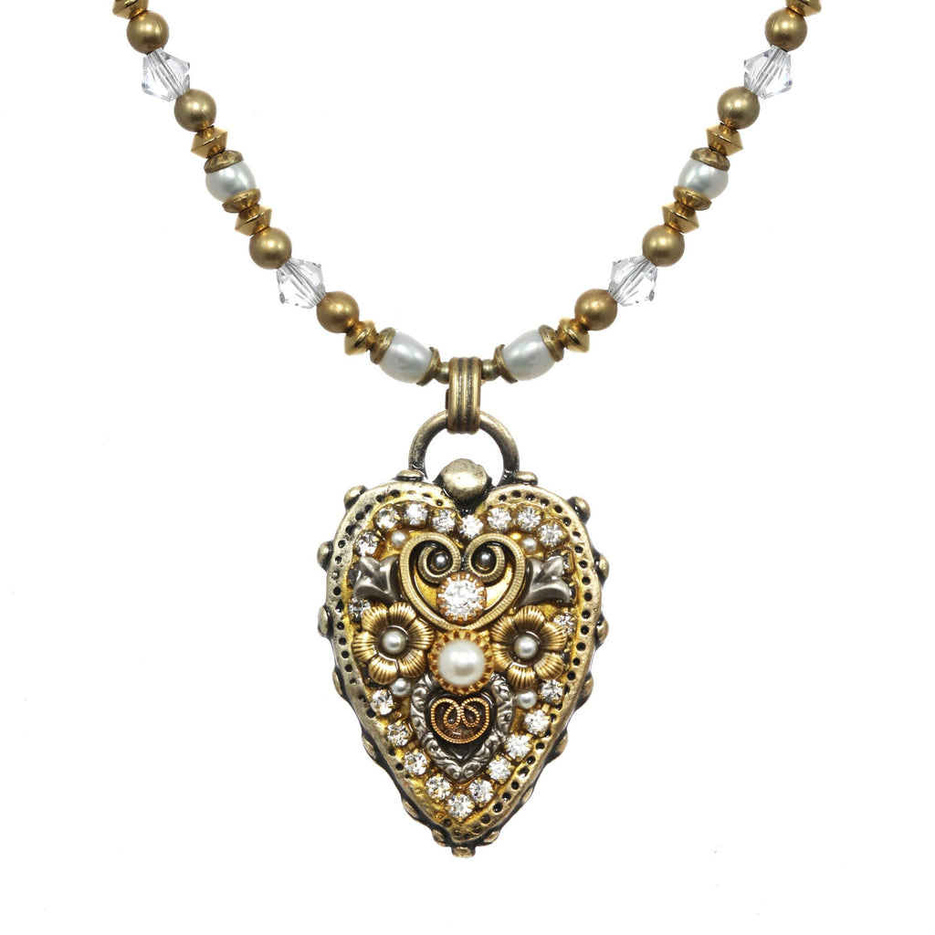 Michal Golan Classic Crystal Heart Necklace