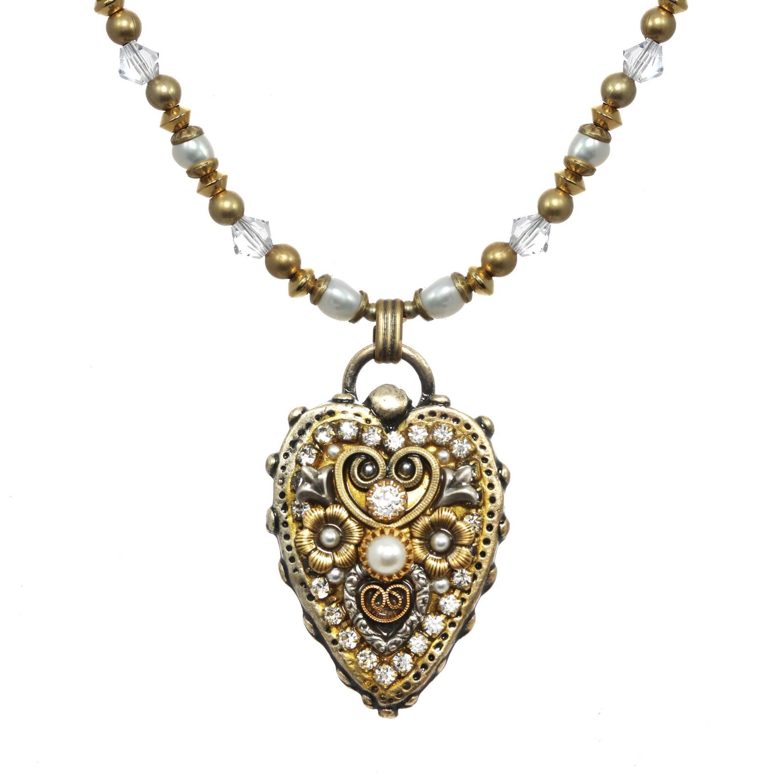 Michal Golan Classic Crystal Heart Necklace