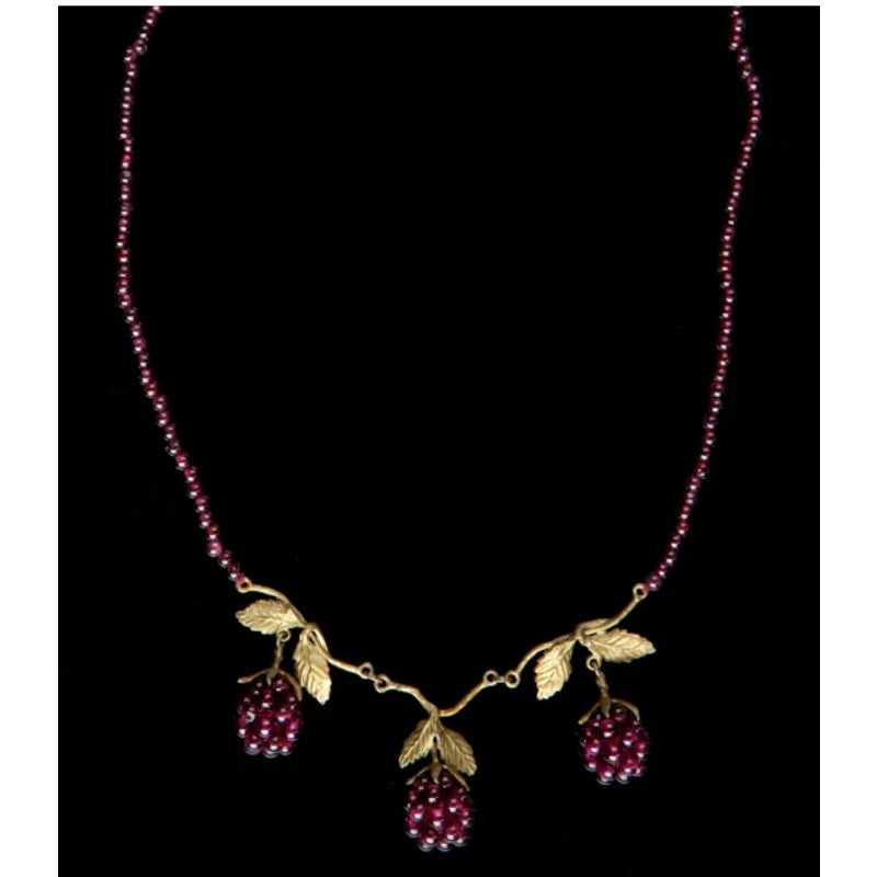 Michael Michaud 16-18" Raspberry Beaded Necklace