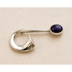 Vintage 925 Sterling Silver Amethyst Art Deco Brooch