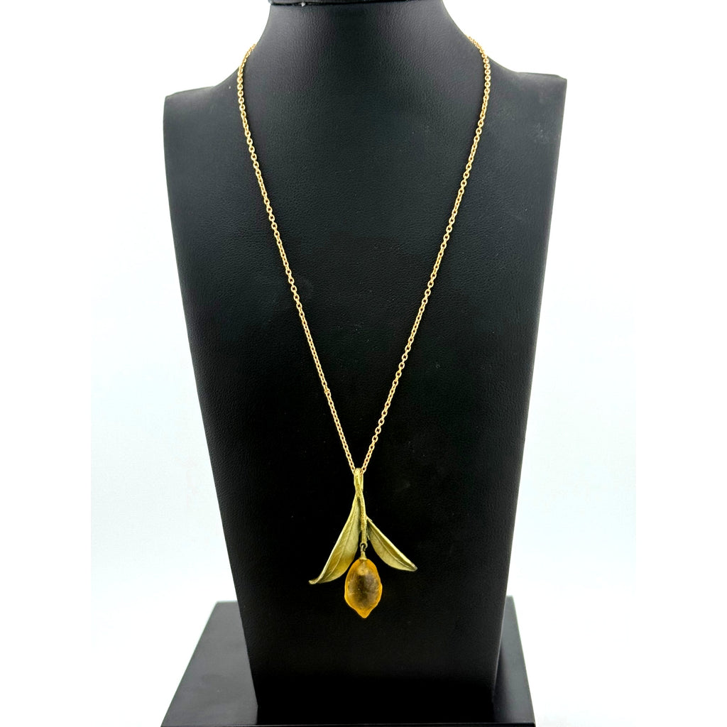 Michael Michaud Lemon Drop Leaf Pendant Necklace