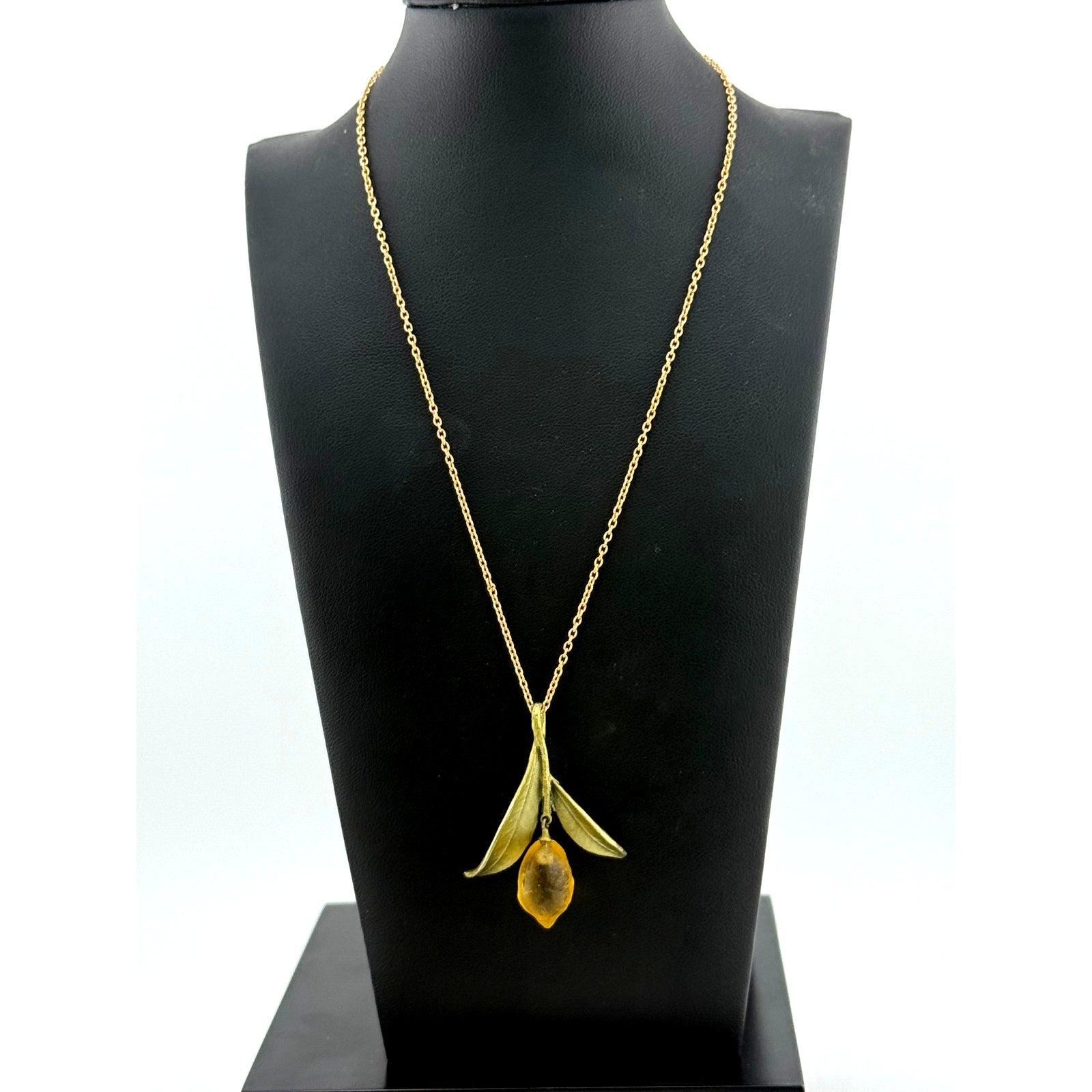 Michael Michaud Lemon Drop Leaf Pendant Necklace