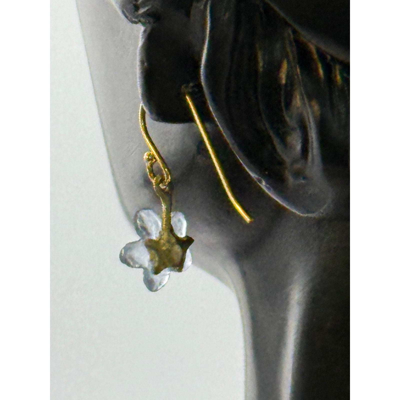 Michael Michaud Forget Me Not Single Flower Wire Earrings