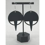 Architectural Lightweight Leather and Birch Earrings Naja Blk