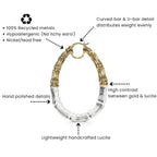 Gold & Honey Duchess Bamboo Lucite Hoop Earrings