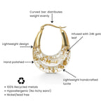 Gold & Honey Triple Hoop Lucite Earrings