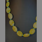 Native American Carved Lemon Jade and Turquoise Necklace