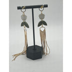 Botanical-Inspired Lightweight Statement Earrings Gold Fringe