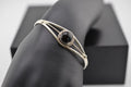 Native America Navajo Sterling Silver Black Onyx Bracelet Cuff By Ernest Wood