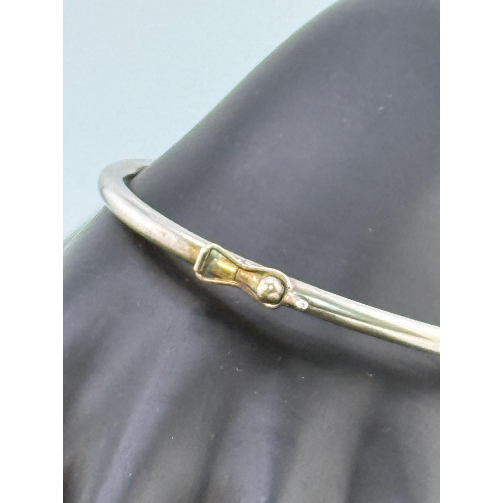 Vintage 925 Sterling Silver Hinged Bracelet with Sliding Beads