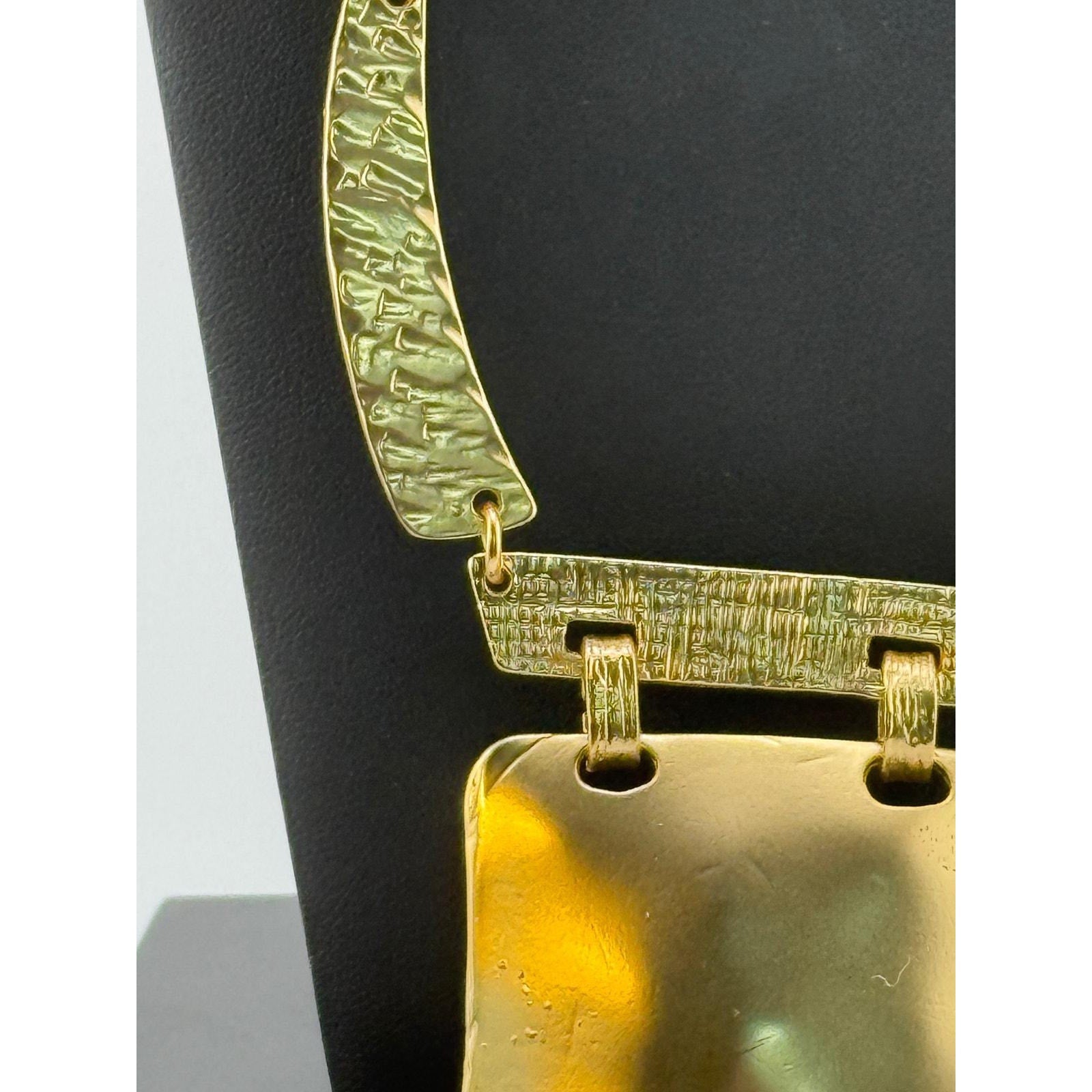 Karine Sultan Large Plate Pendant Necklace