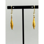 Michael Michaud Leaf and Bud Drop Wire Earrings