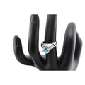 925 Sterling Silver Solitaire Topaz Ring Size 5.75