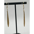 Michael Michaud Leaf & Bud Long Pearl Drop Wire Earrings