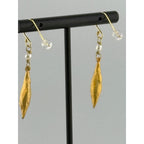 Michael Michaud Leaf and Bud Drop Wire Earrings