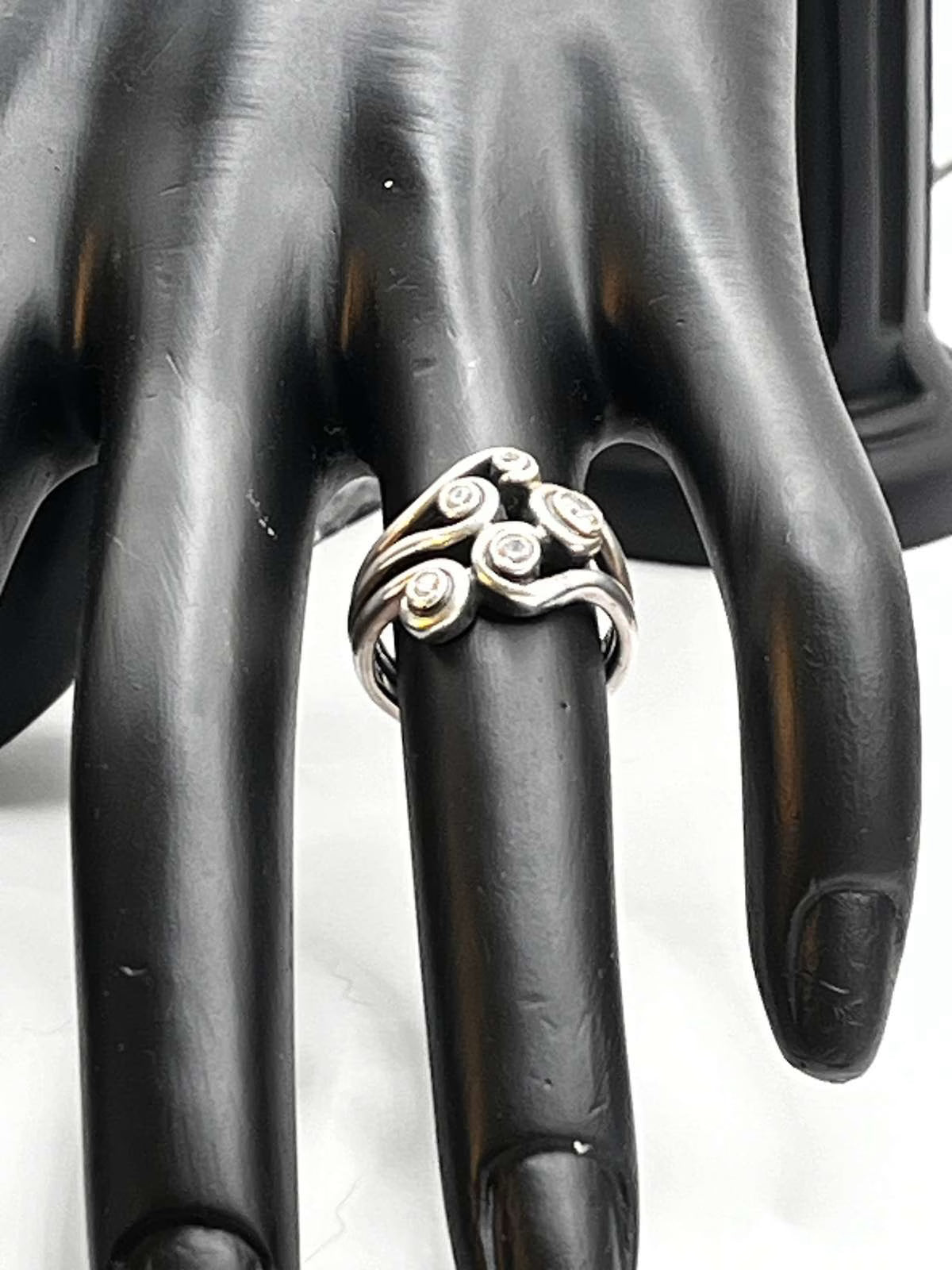 Vintage 925 Sterling Silver CZ Ring Size 5