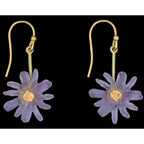 Michael Michaud Purple Aster Dangle Wire Earrings