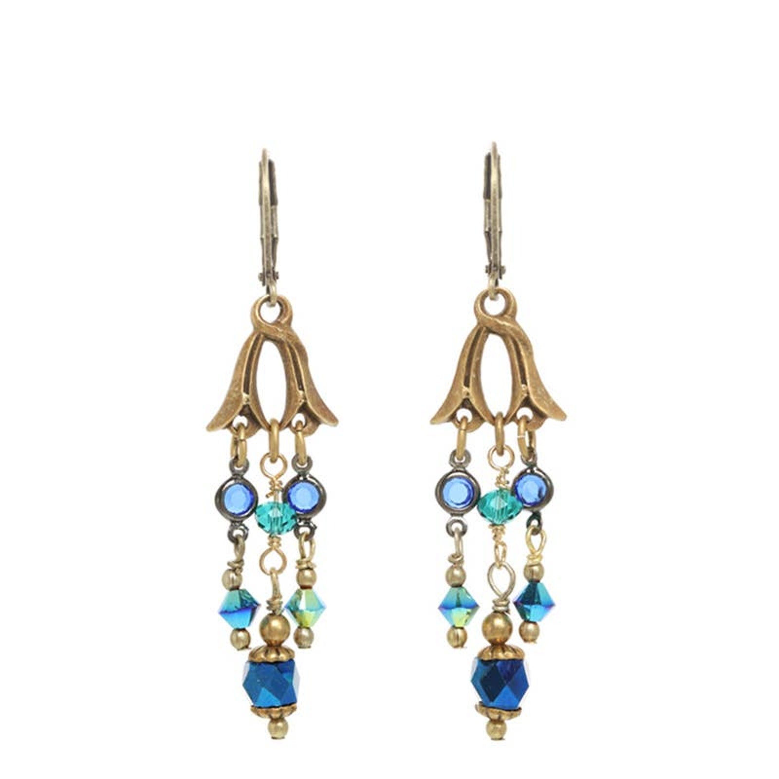 Michal Golan Emerald Chandelier Earrings